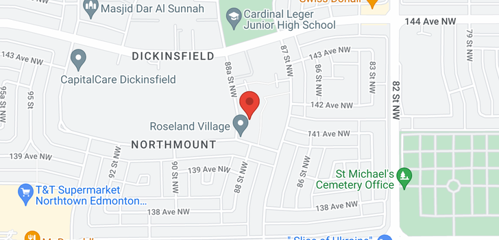 map of 129 ROSELAND VG NW